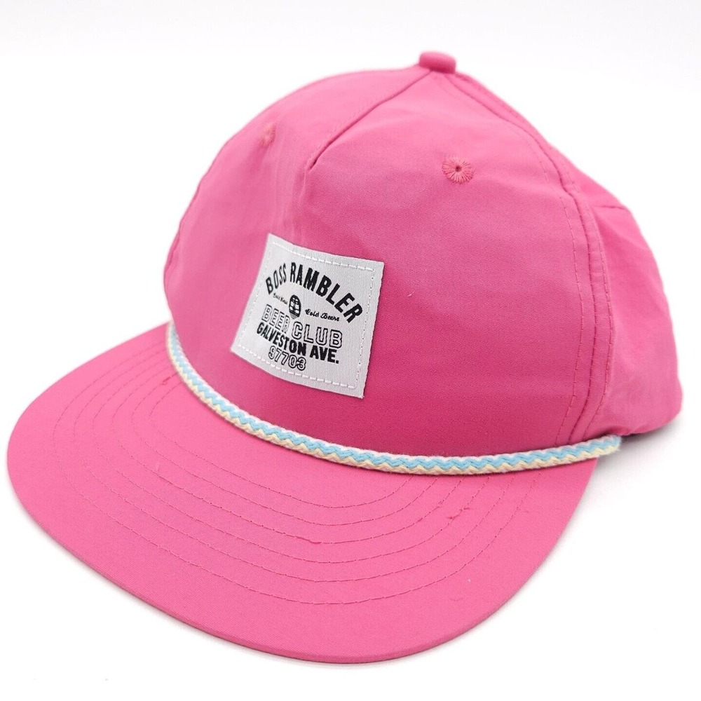 Boss Rambler Beer Club Rope Golf Snapback Trucker Hat Patch‎ Ball Cap Pink PDX